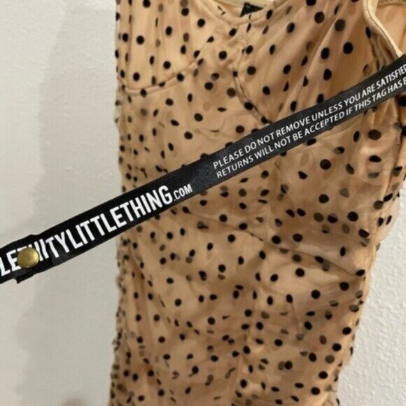 New PrettyLittleThing Lace Feminine Bodycon Mini Dress Ruffle Party Sweetheart - Picture 4 of 8